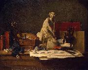 Still Life with Attributes of the Arts Jean Simeon Chardin